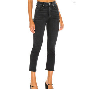 AGOLDE High Rise Riley Straight Leg Jeans Black 29